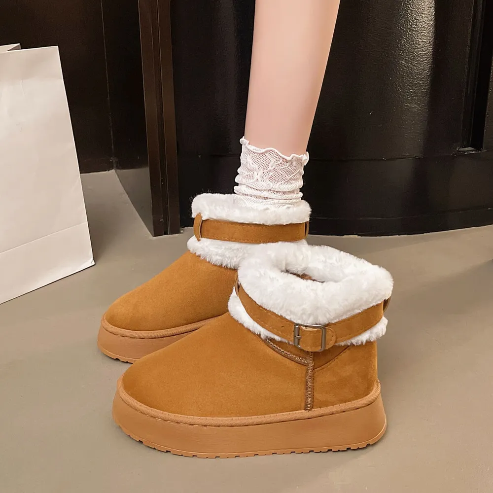 Round Toe Platform Fleece-Lined Winter Boots, image 6