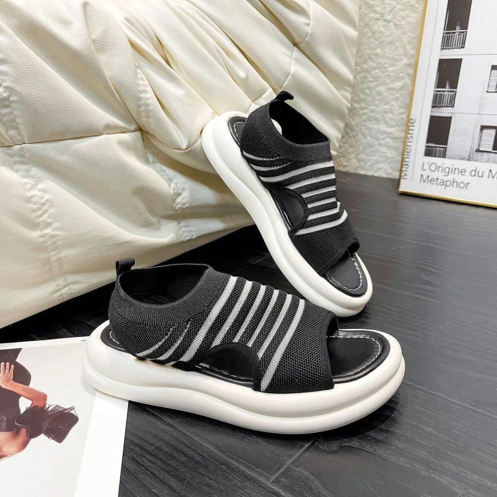 Cutout Mesh Sandals, image 2
