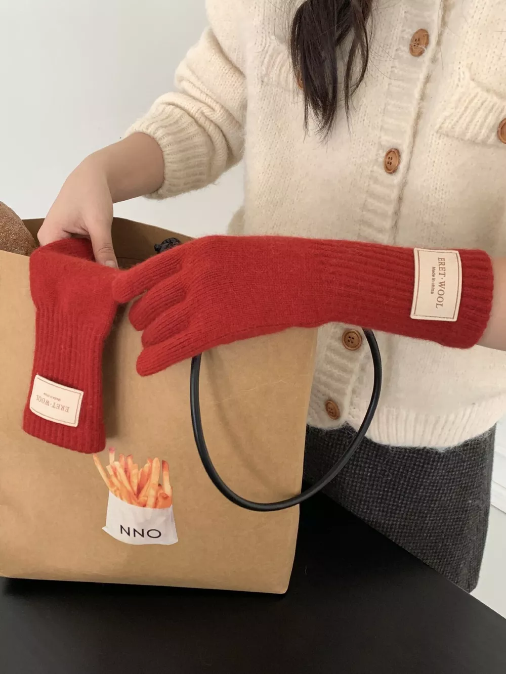 Warm Knitted Full Finger Coverage Gloves, image 3