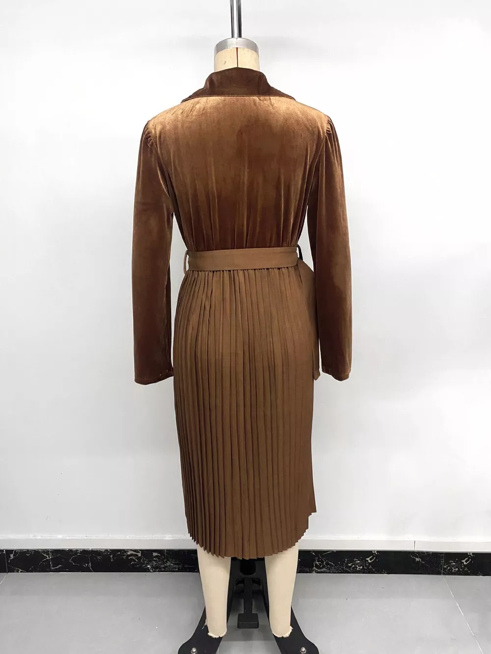 Velvet Pleated Midi Blazer Dress, image 16