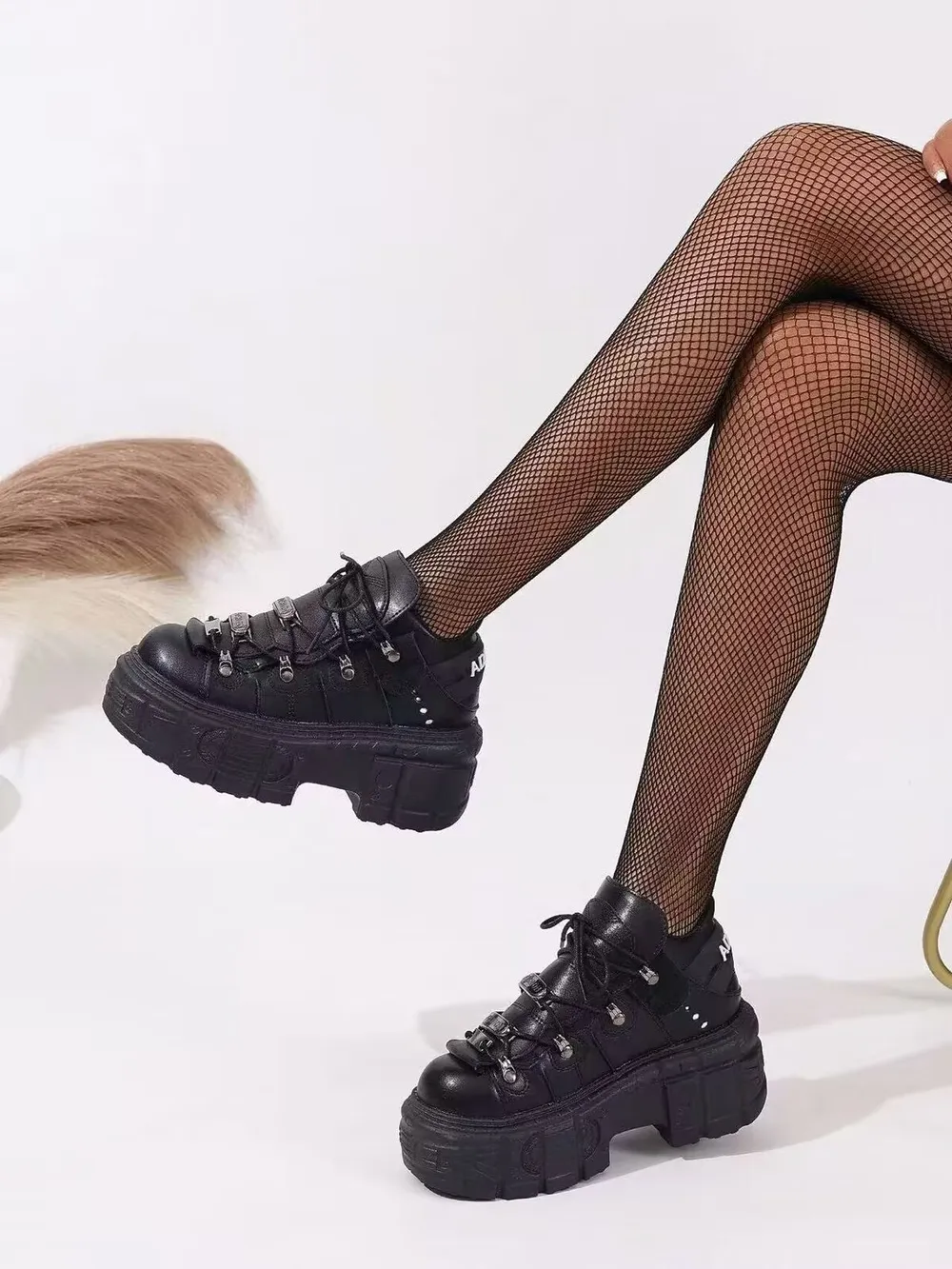 Lace Up Platform Sneakers, image 4