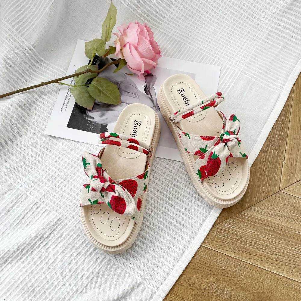 Bow Open Toe Platform Sandals