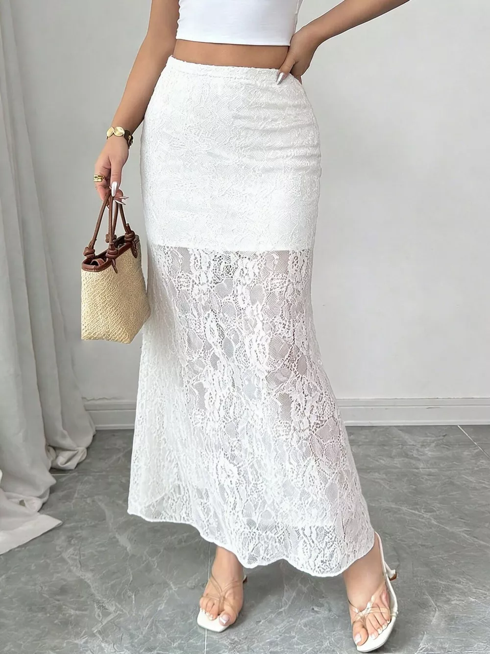 Lace Mermaid Maxi Skirt, image 5