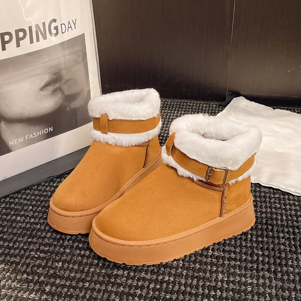 Round Toe Platform Fleece-Lined Winter Boots, image 7