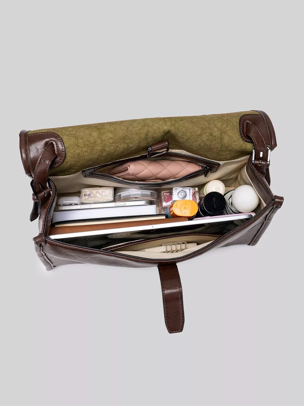 PU Leather Messenger Shoulder Bag, image 8