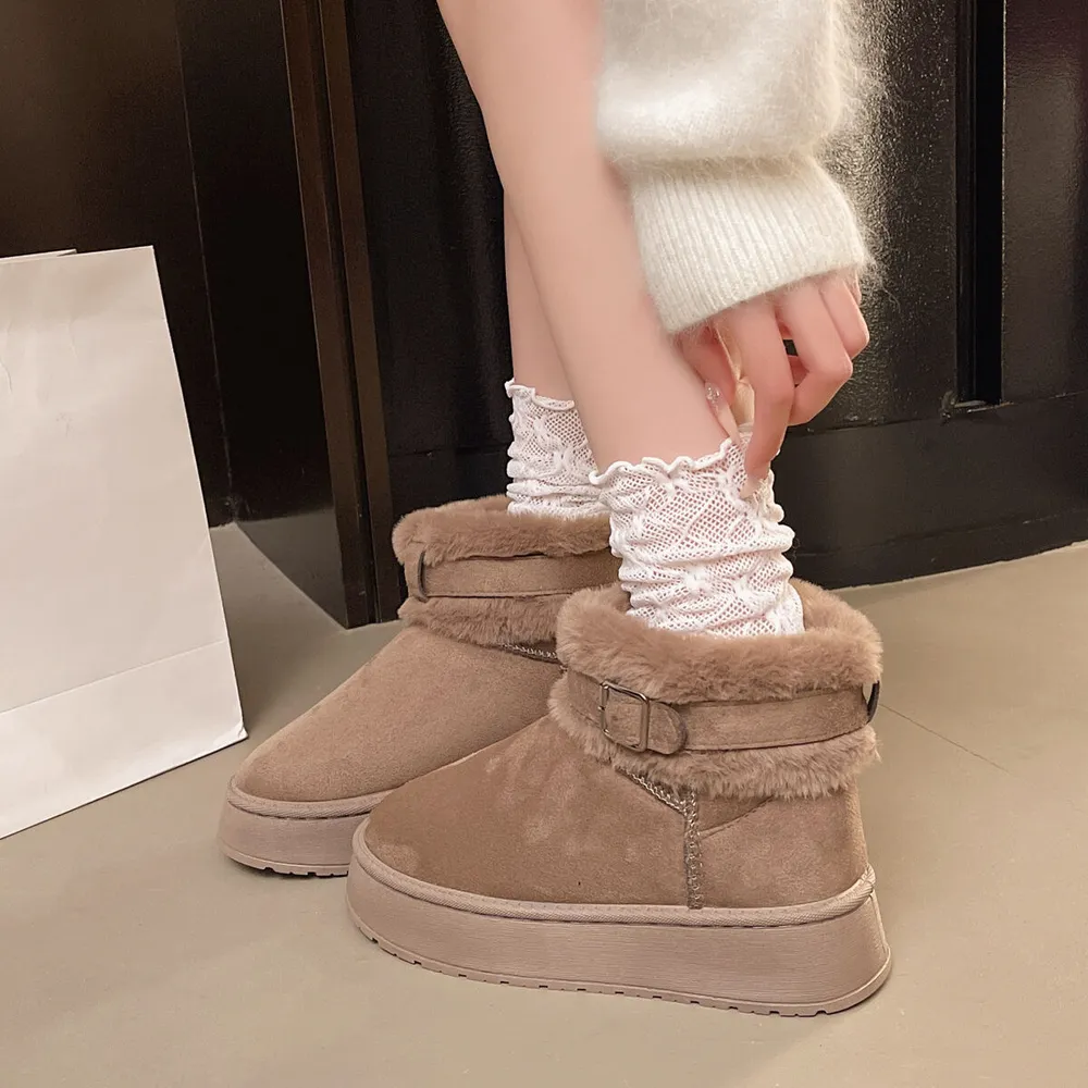 Round Toe Platform Fleece-Lined Winter Boots, image 5