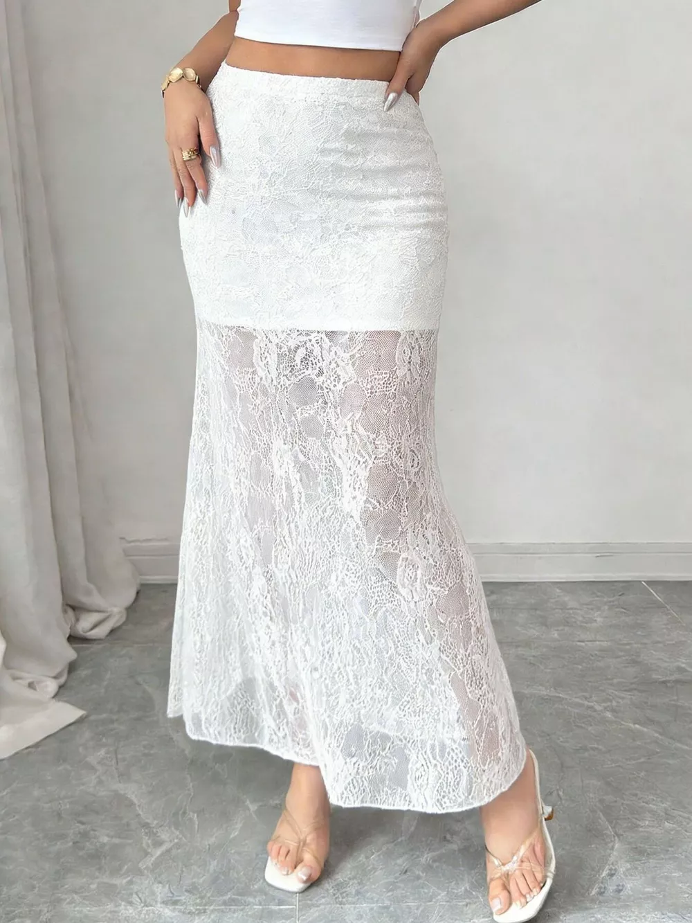 Lace Mermaid Maxi Skirt, image 6