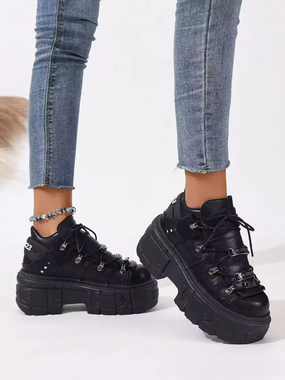 Lace Up Platform Sneakers, image 5
