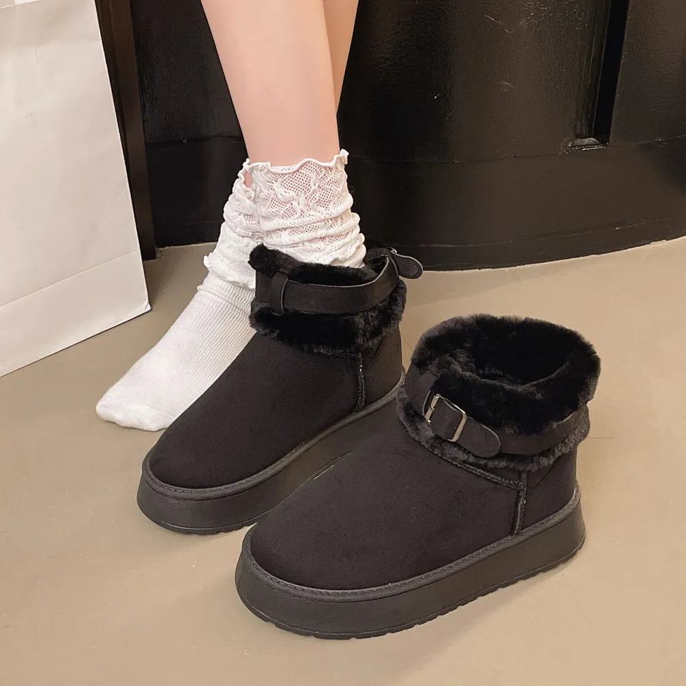 Round Toe Platform Fleece-Lined Winter Boots, image 3