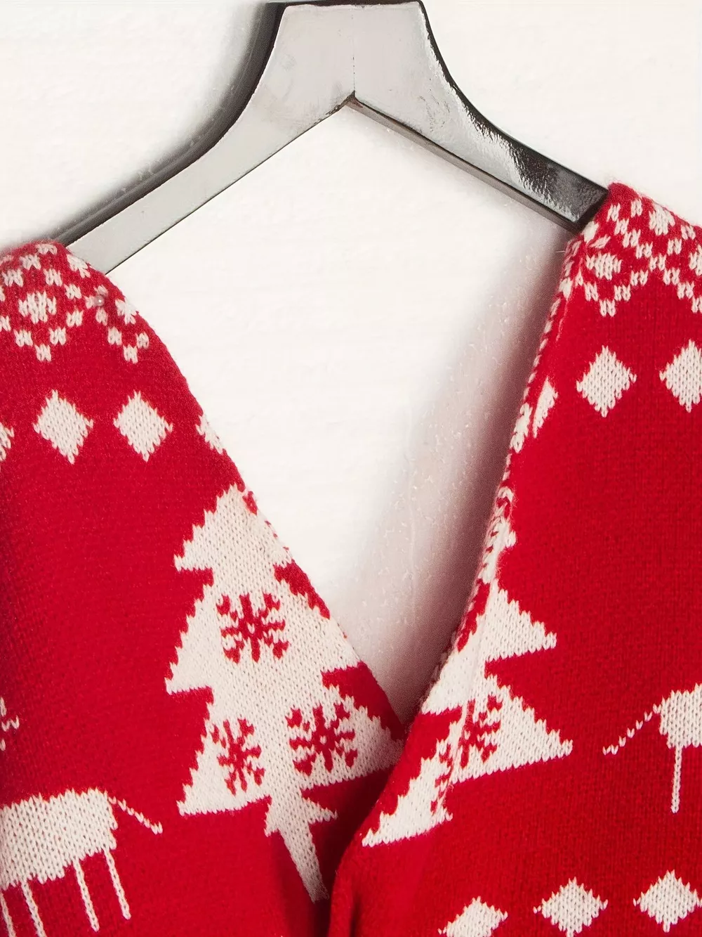 Christmas Tree Reindeer Long Sleeve Sweater, image 5