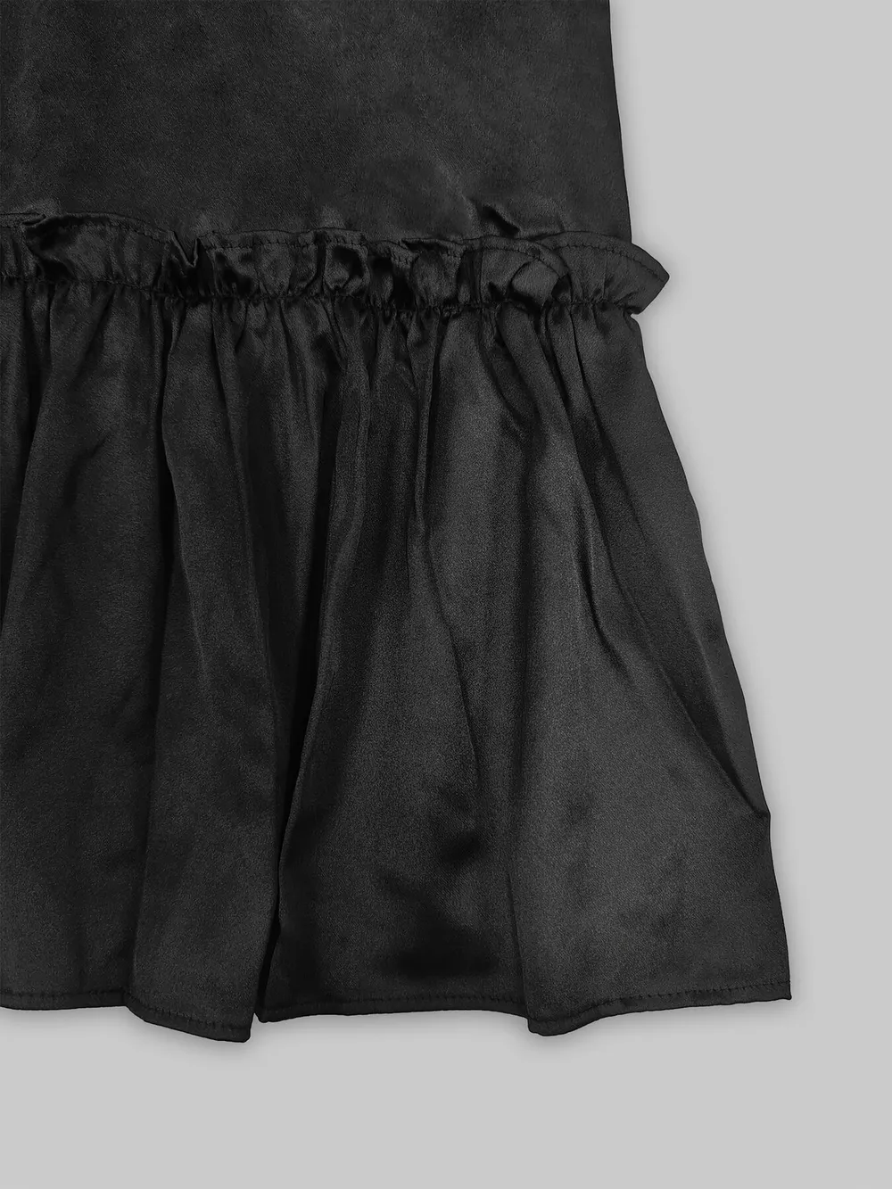 Pearl-Embellished Mock Neck Ruffle Hem Dress, image 10
