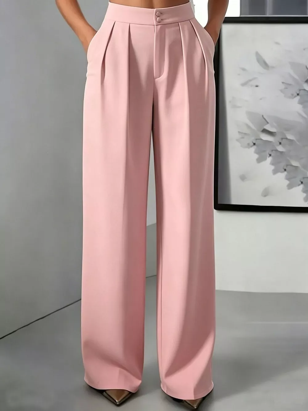 High-Waisted Pleated Wide-Leg Pants, image 19