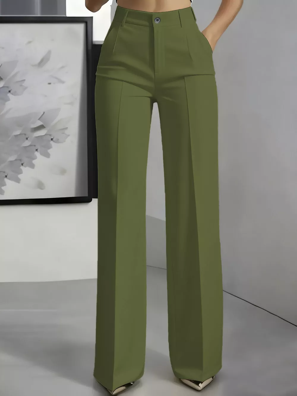 Full Size High-Waisted Wide-Leg Pants Plus Size, image 4