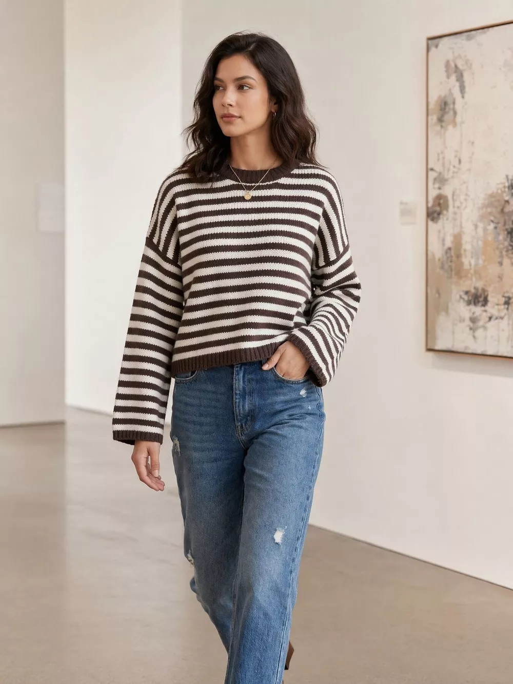 Striped Crew Neck Sweater, image 8