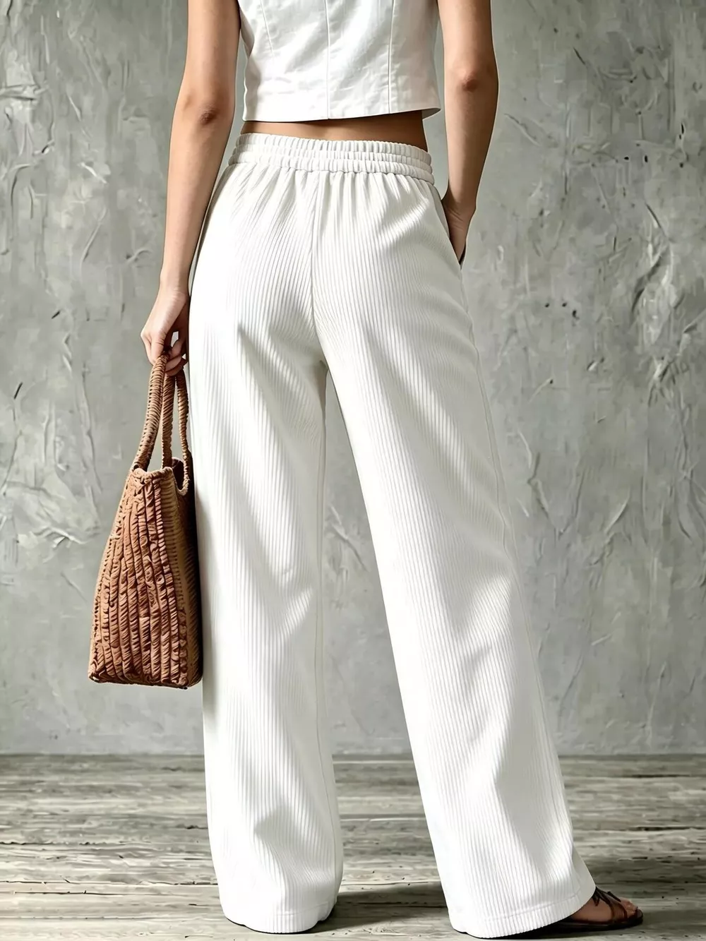 Full Size Wide-Leg Corduroy Pants Plus Size, image 3