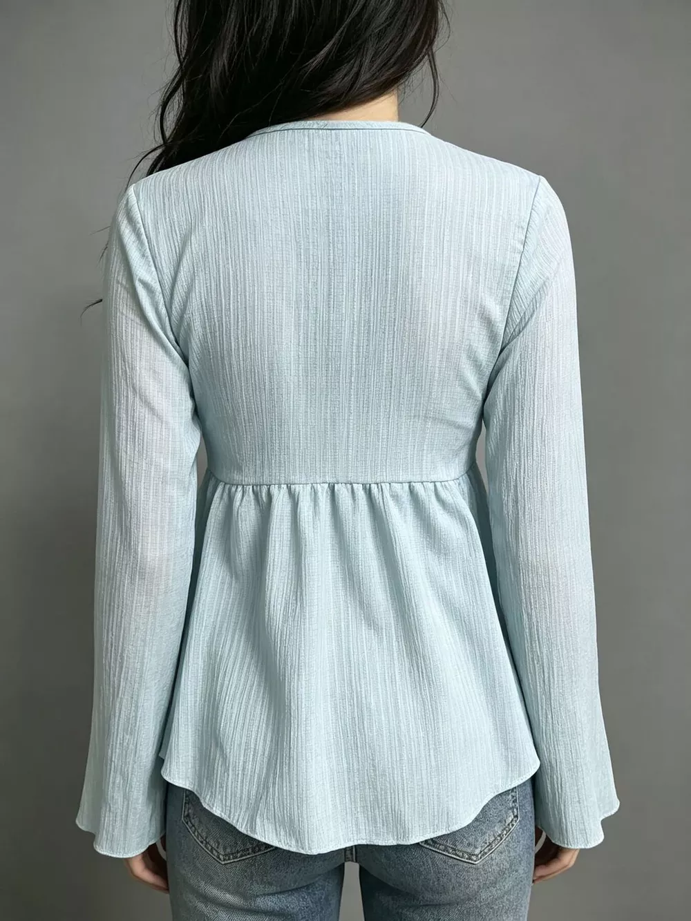 Tie-Front Flare Sleeve Blouse, image 7