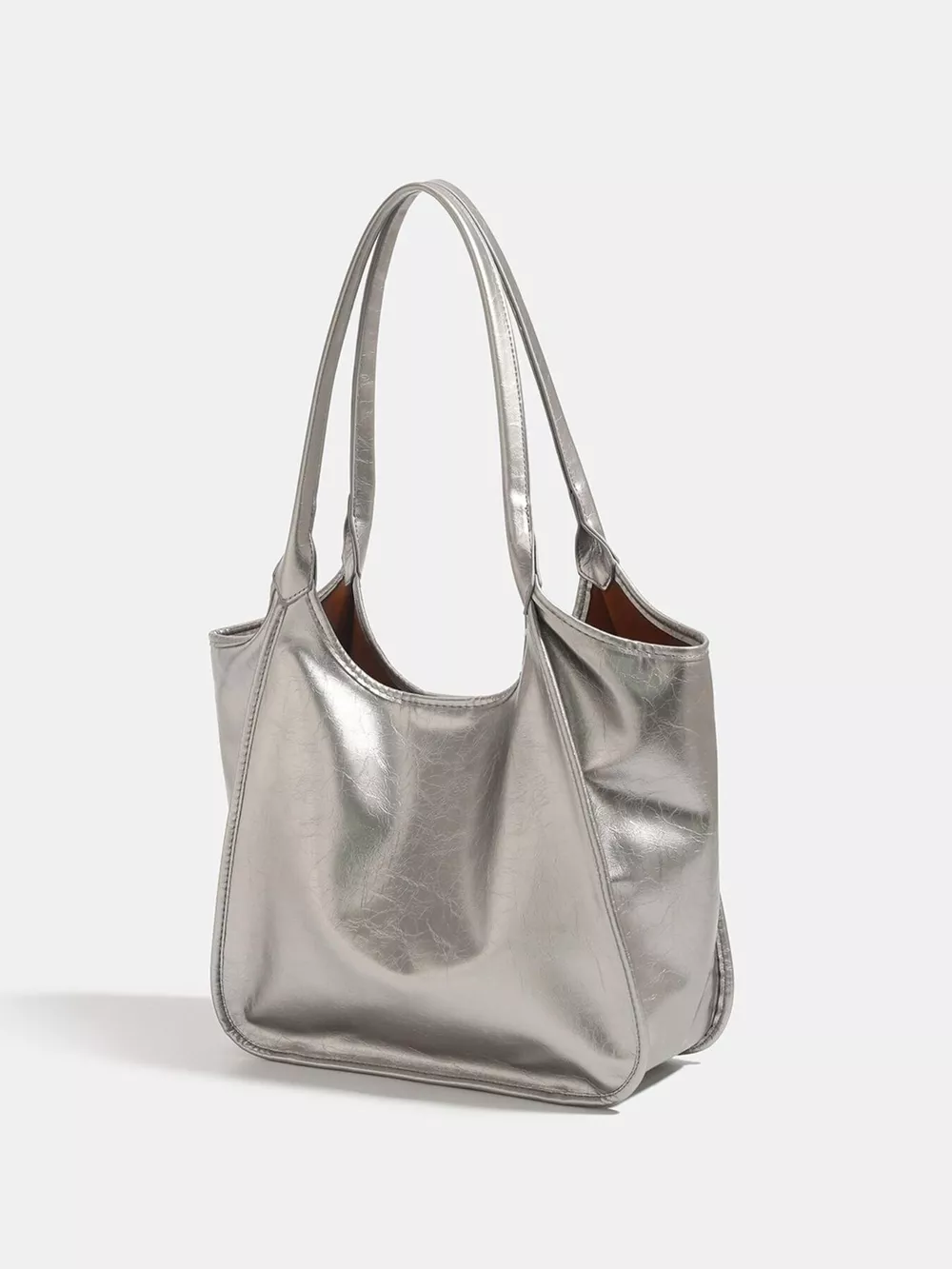 Metallic PU Leather Tote Bag, image 4
