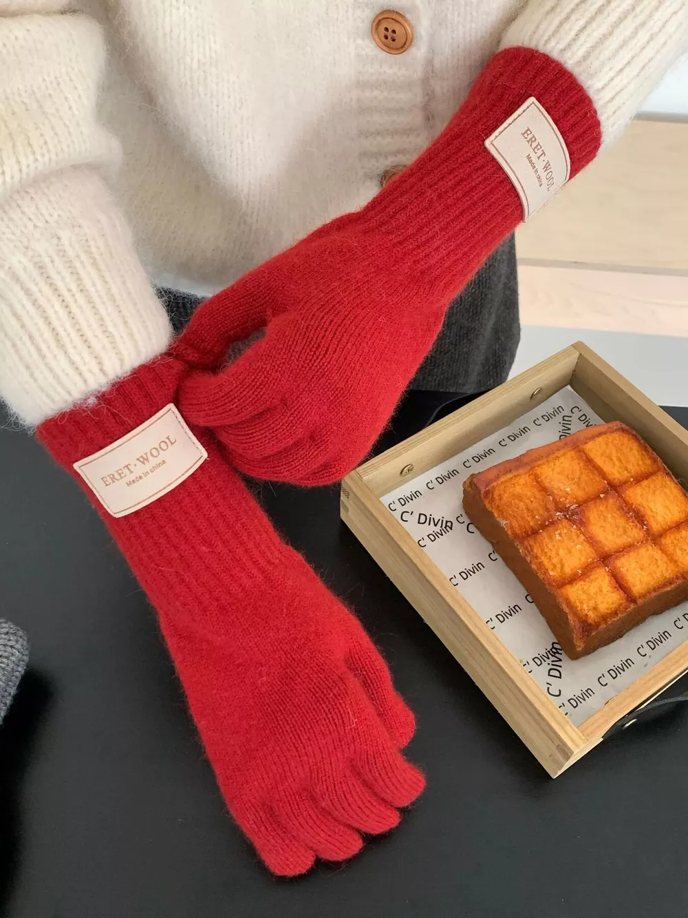 Warm Knitted Full Finger Coverage Gloves