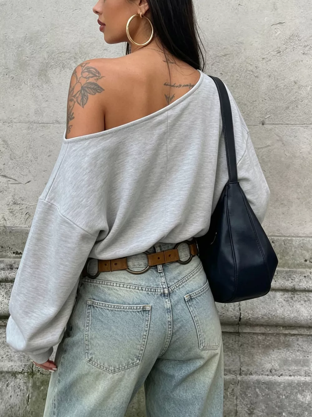 One Shoulder Long Sleeve Casual T-Shirt, image 4
