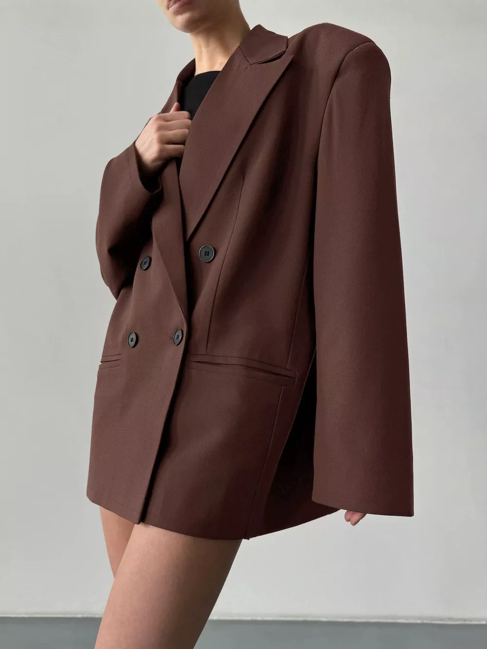 Double-Breasted Lapel Collar Blazer