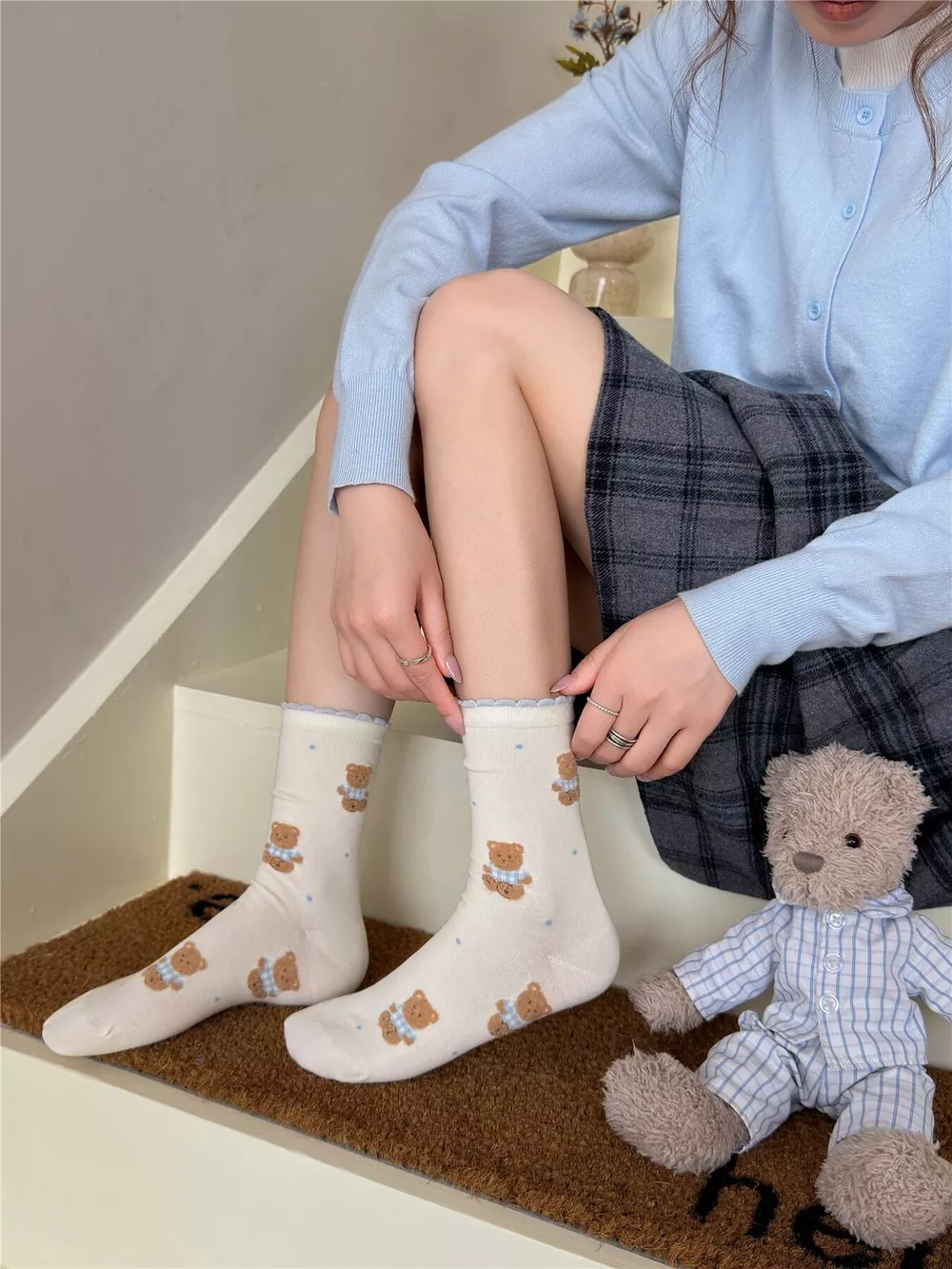Bear Cotton Crew Socks, image 6