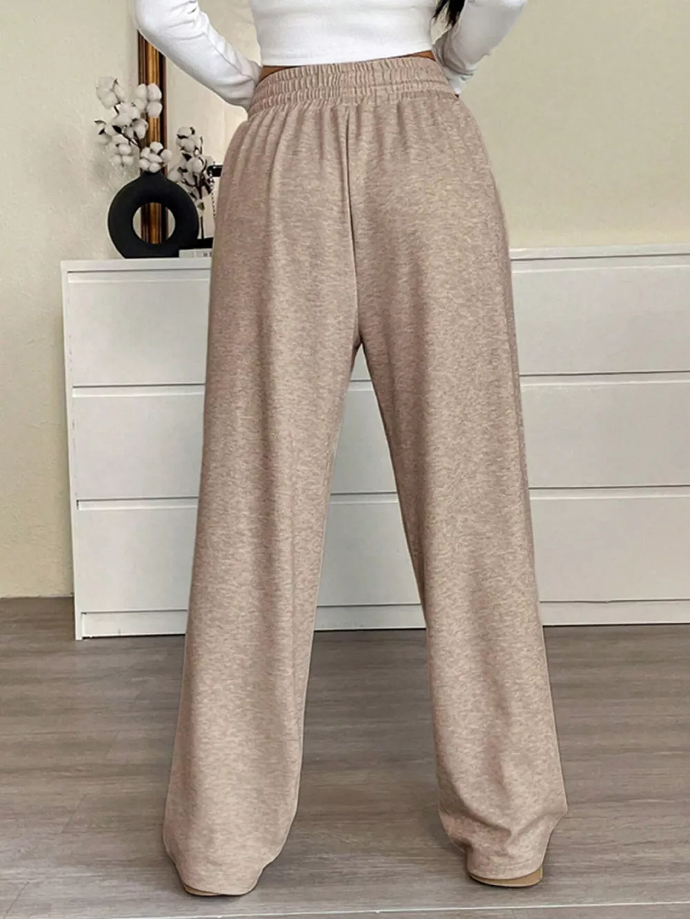 Full Size Drawstring High Waist Wide Leg Pants Plus Size, image 3