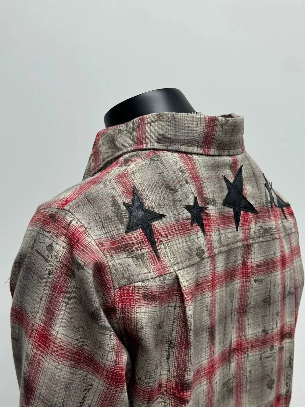 Men's Star Plaid Button Up Shirt, image 3