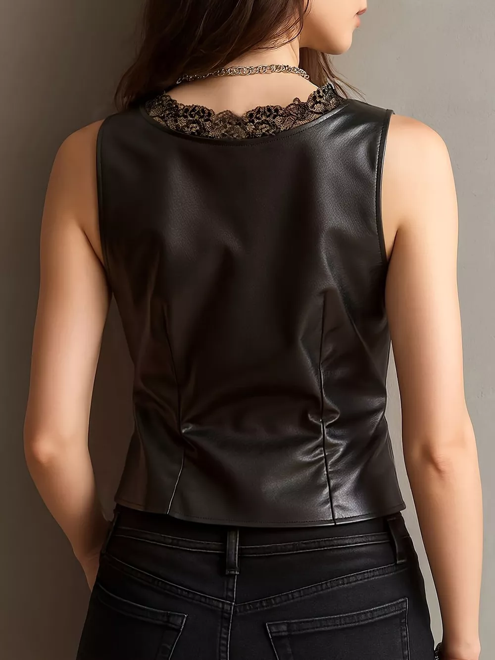 Lace-Trimmed Button Down Tank, image 3