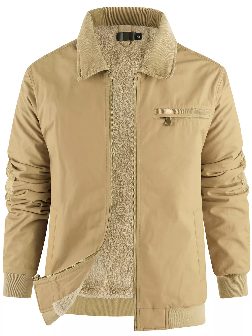 Men's Sherpa Lined Zip Up Jacket, image 4