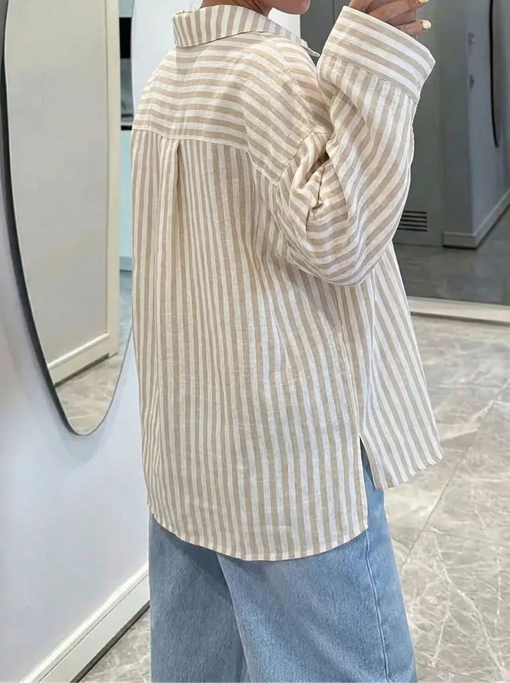 Striped Button-Down Long Sleeve Shirt, image 5