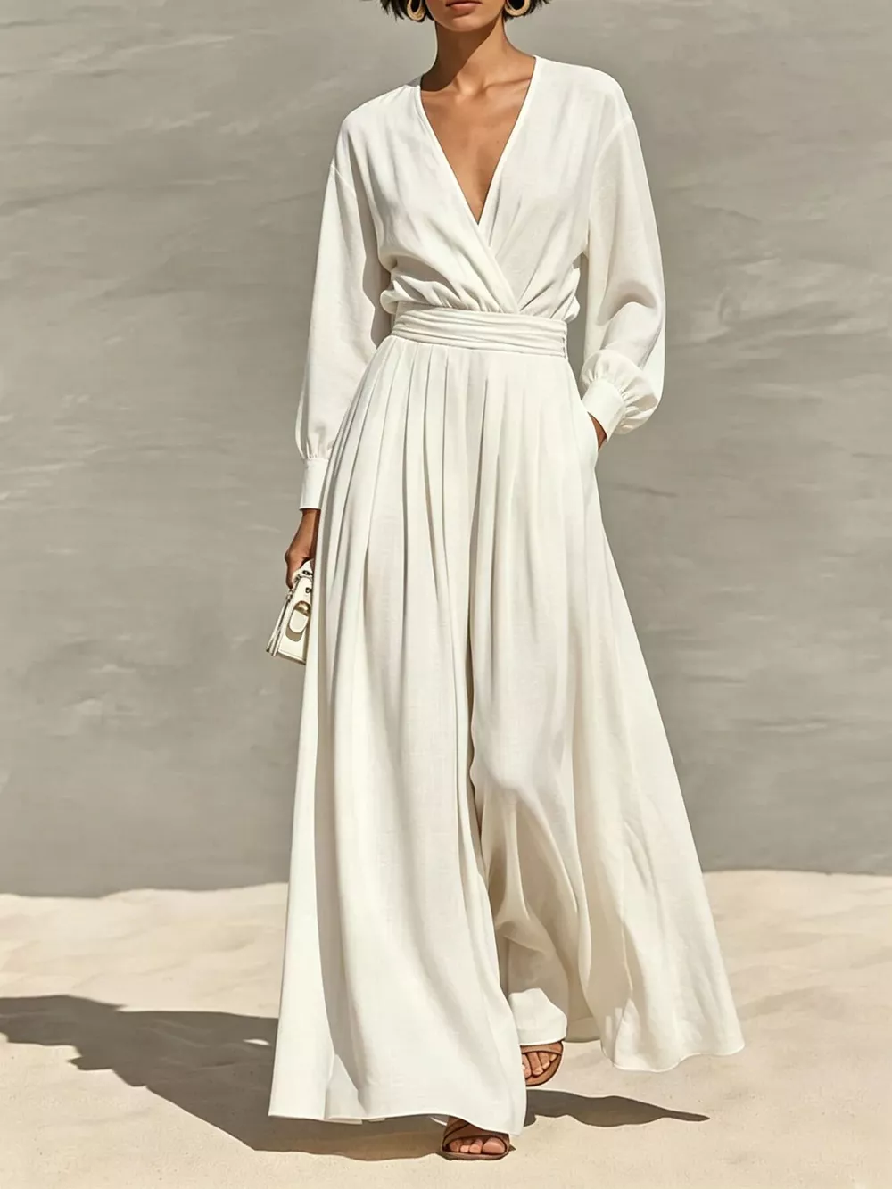 Long Sleeve Wide-Leg Jumpsuit, image 2