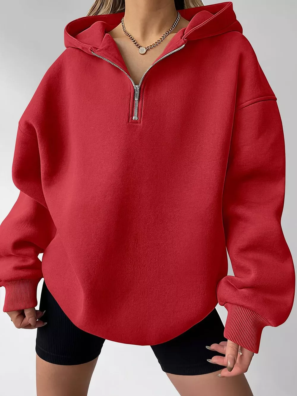 Oversized Quarter-Zip Hoodie, image 2