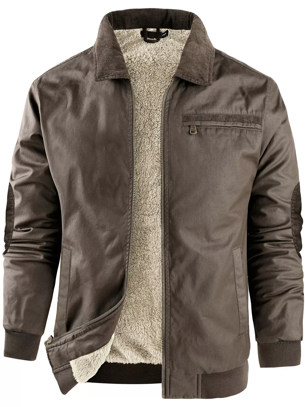 Men's Sherpa Lined Zip Up Jacket, image 7
