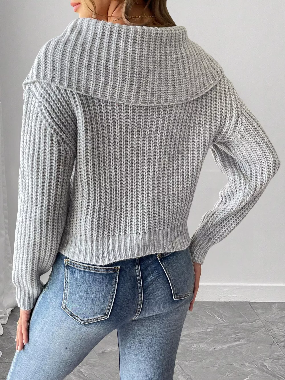 Contrast Bow Long Sleeve Sweater, image 12