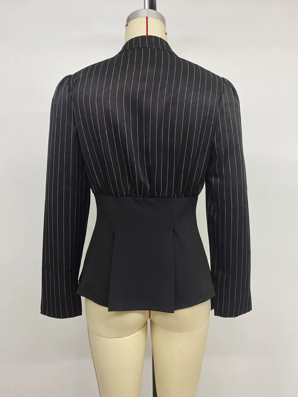 Striped Long Sleeve Peplum Blouse, image 8