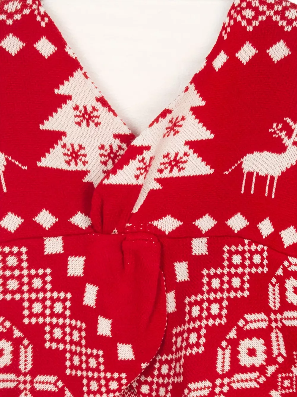 Christmas Tree Reindeer Long Sleeve Sweater, image 6