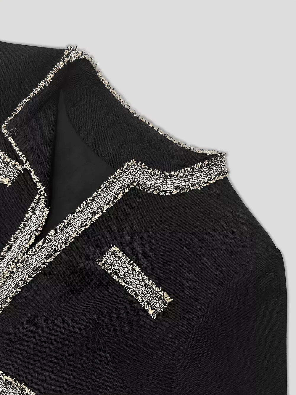 Tweed Trim Open Front Outerwear, image 5