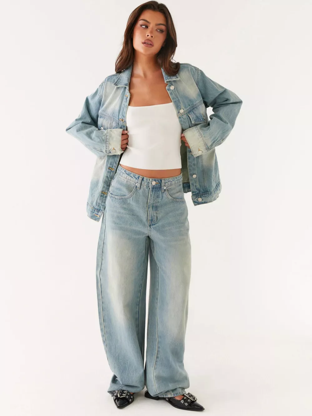 Button Up Denim Jacket and Jeans Set, image 3