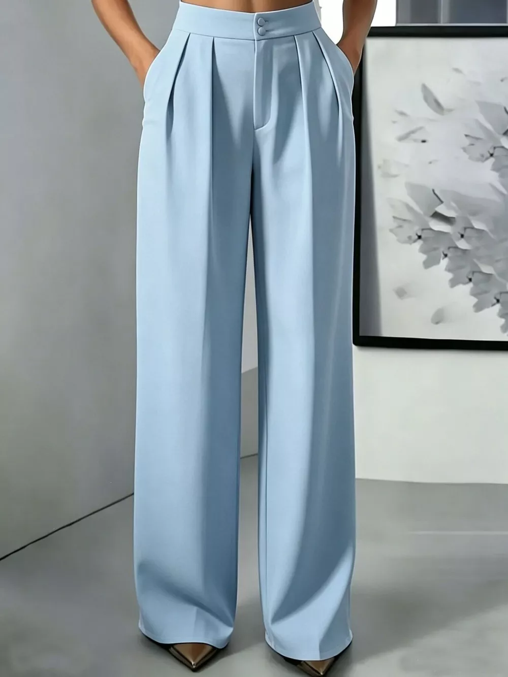 High-Waisted Pleated Wide-Leg Pants, image 29