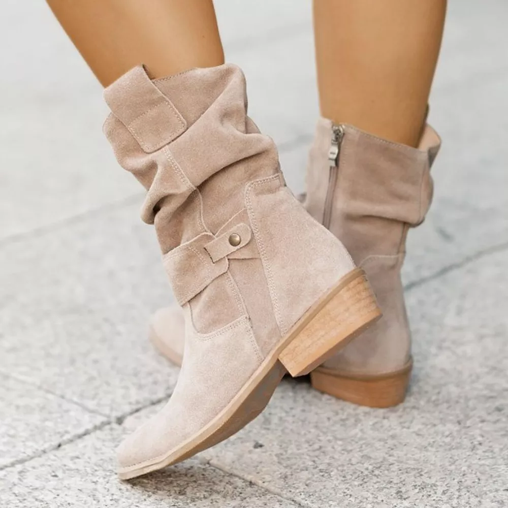 Suede Mid-Calf Boots, image 5