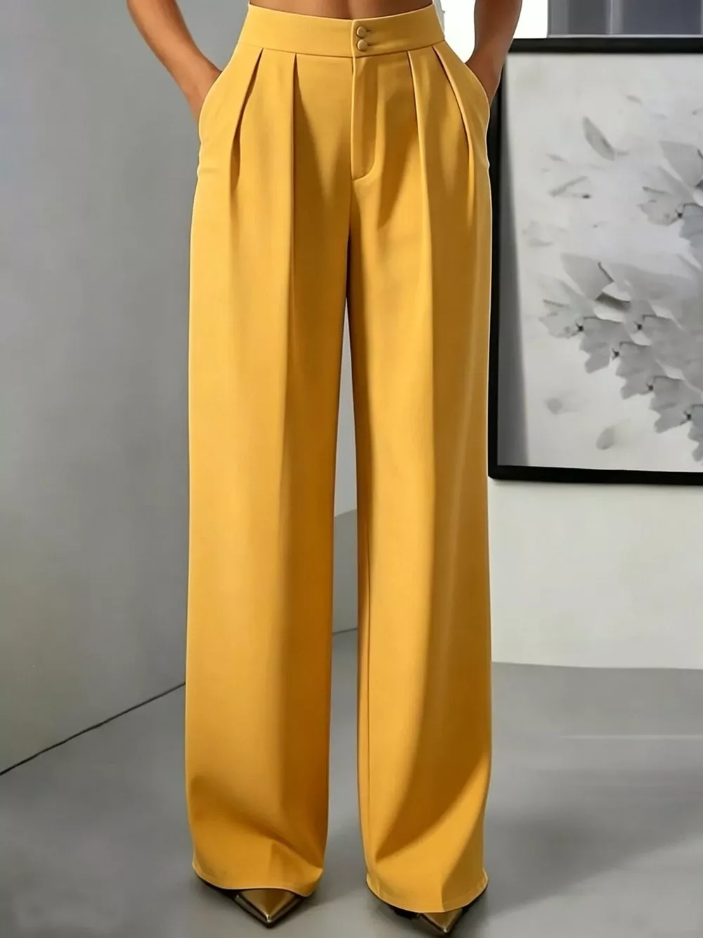 High-Waisted Pleated Wide-Leg Pants, image 17