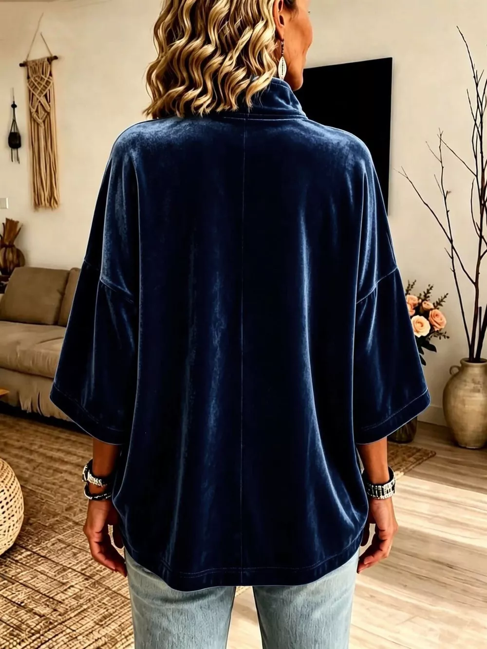Full Size Velvet Quarter-Zip Sweatshirt Plus Size, image 15