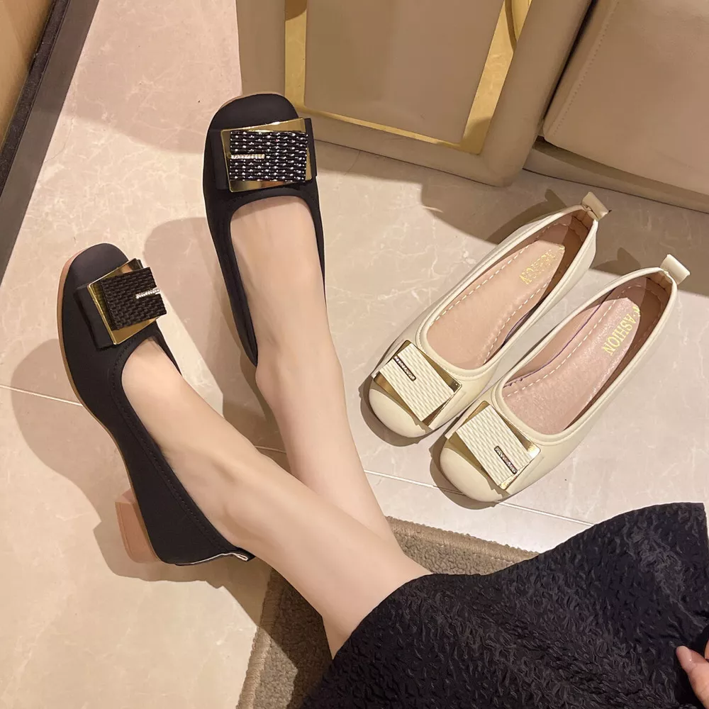 Round Toe Block Heels Slip-Ons, image 3