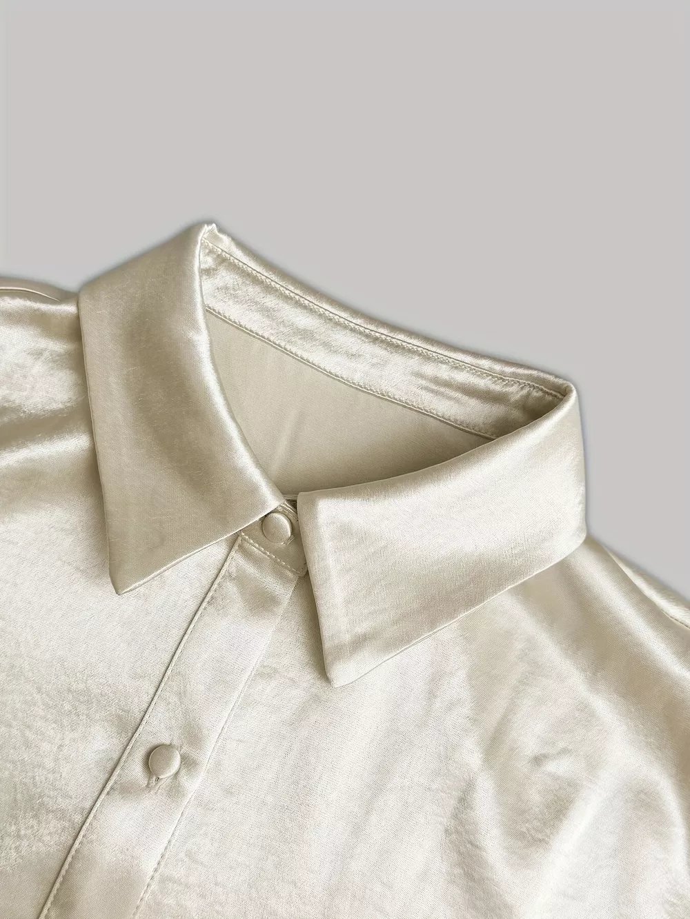 Elegant Satin Button-Down Shirt Dress, image 5