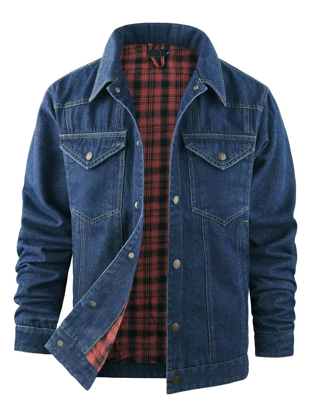 Men's Casual Snap Down Denim Jacket, image 5