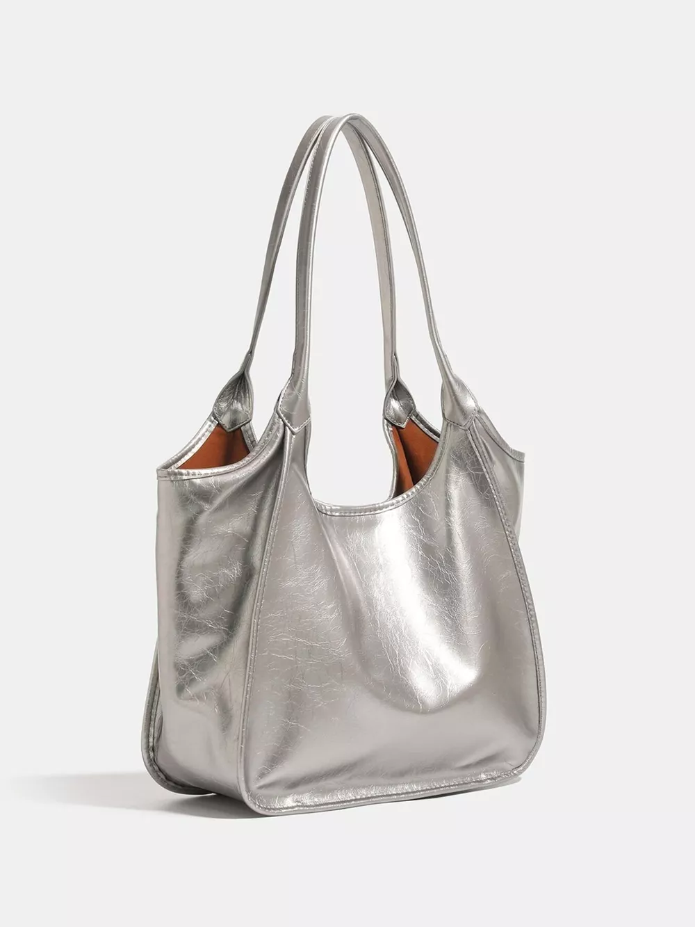 Metallic PU Leather Tote Bag, image 5