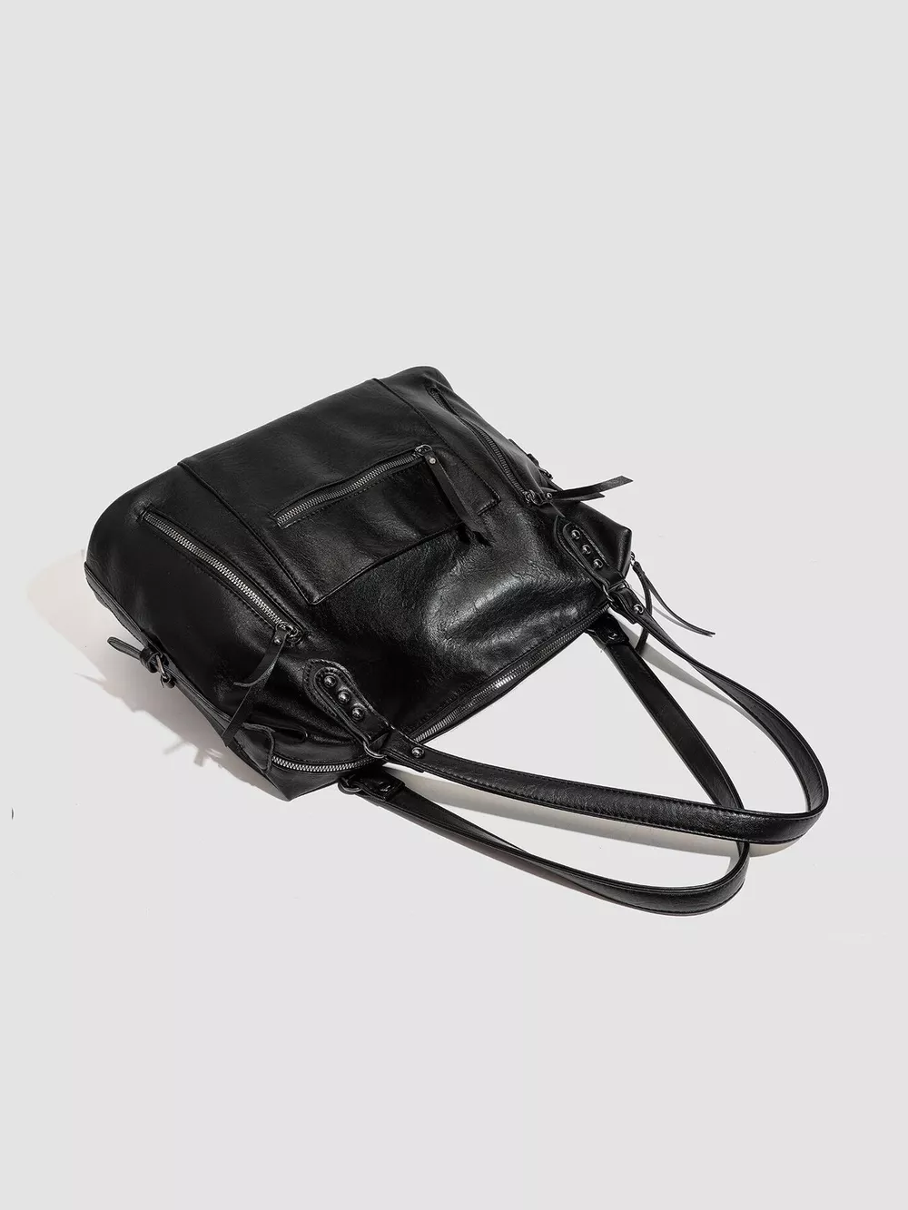 Multi-Pocket Zippered Shoulder Bag, image 4