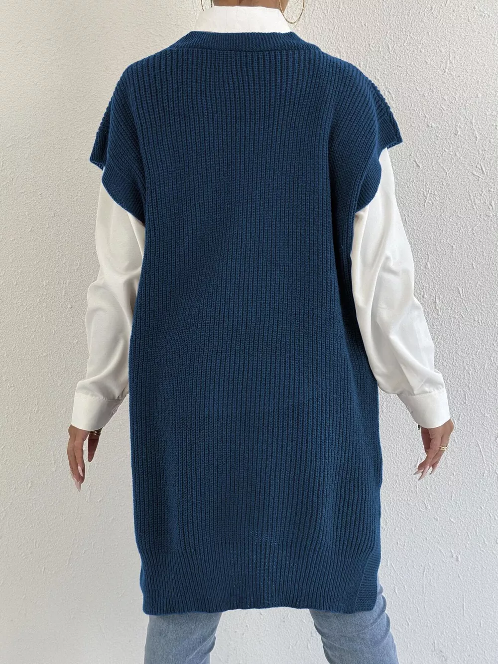 Oversized V-Neck Sweater Vest, image 16