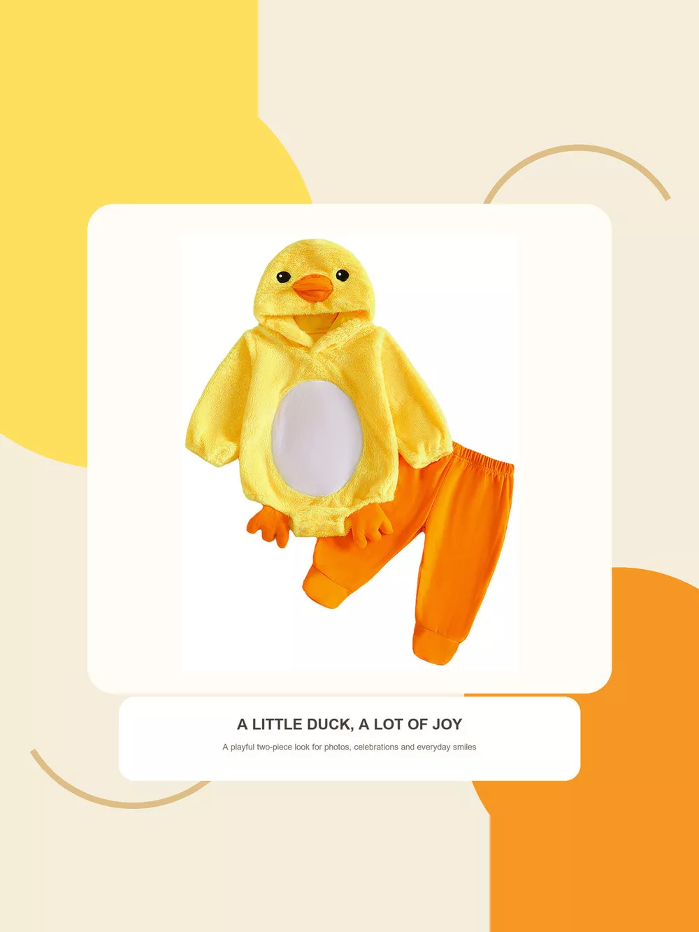 Children's Duck Hooded Bodysuit and Pants Two-Piece Set, image 2