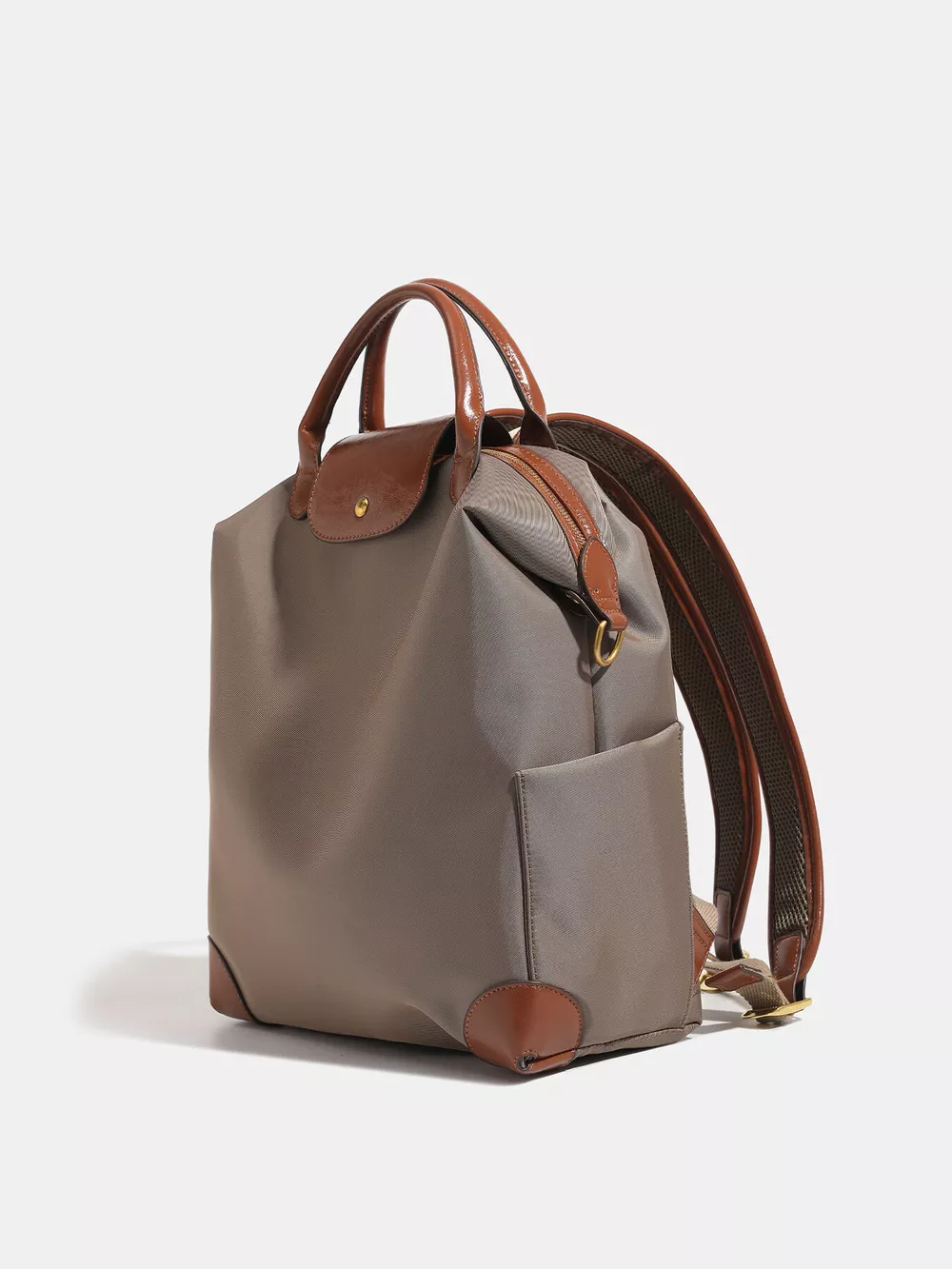 Leather Trim Backpack Bag, image 2